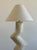 W19 D19 H62.5 Sculptural 1980s postmodern floor lamp featuring a plaster construction with a dramatic zig-zag silhouette...
