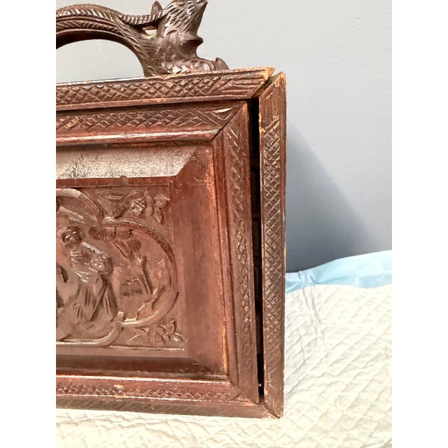 Wood Antique Chinese Mahjong Set in Carved Dragon-Motif Wood Case, Early 20th Century For Sale - Image 7 of 15