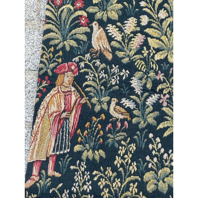 Vintage French Jacquard Tapestry with Noble Amazone Motif in the style of Aubusson, 1970s For Sale - Image 12 of 18