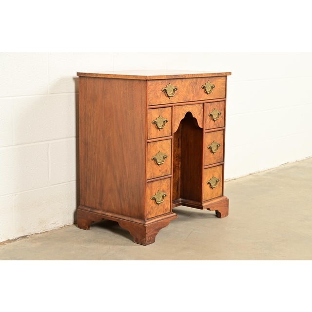 Baker Furniture Company Baker Furniture Georgian Burled Walnut Writing Desk, Circa 1970s For Sale - Image 4 of 14