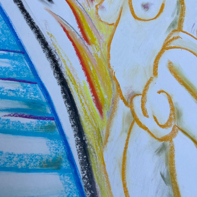 Contemporary Contemporary Original Expressionist Female Nude Pastel Drawing For Sale - Image 3 of 5
