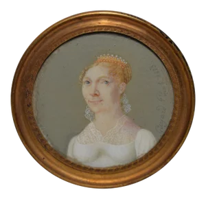 Early 19th Century Portrait Miniature Woman With Tiara C.1823