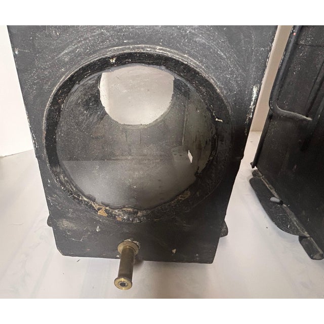 Metal Vintage Railroad Lanterns From Denmark - a Pair For Sale - Image 7 of 12
