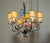 Metal Polychrome Chandelier with Metal Painted Flowers, Italy, 1950s For Sale - Image 7 of 8
