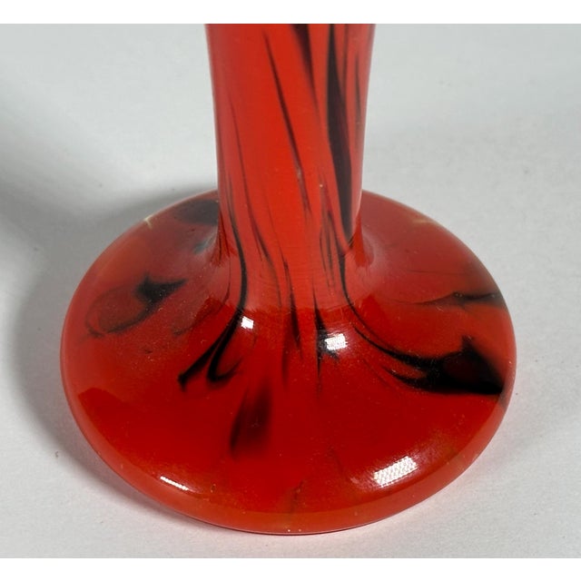 Art Deco Czech Red & Black Swirled Glass Perfume Atomizer - 1930s For Sale - Image 4 of 10