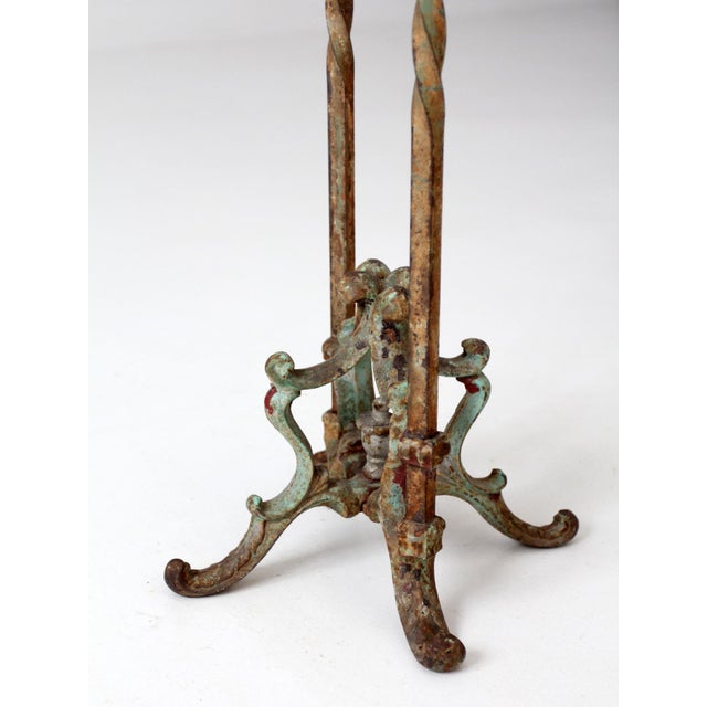Metal Antique Victorian Iron Plant Stand For Sale - Image 7 of 17