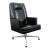 Mid Century Modern Lounge Chair Black Swivel Office Rolling Armchair MCM Vintage For Sale