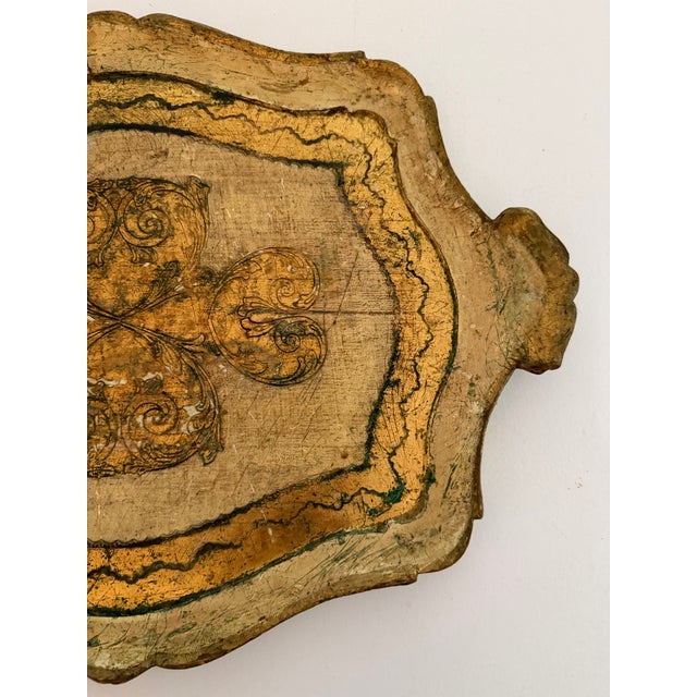 Mid 20th Century Vintage Italian Florentine Wooden Tray For Sale - Image 5 of 5