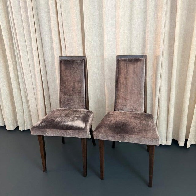 Mid-Century Modern Pair of Mid-Century Modern Highback Dining Chairs by Harvey Probber For Sale - Image 3 of 9