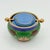 Chinese Mid-Century Cloisonné Enamel Revolving Ashtray in Green & Cobalt For Sale - Image 3 of 8