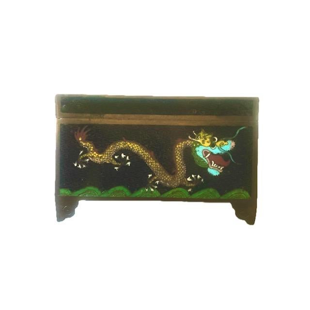 Asian Antique Antique Chinese Cloisonne Enamel Bronze/Copper Box For Sale - Image 3 of 7