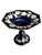 Traditional Cobalt Hand Painted Glass Compote For Sale - Image 3 of 10