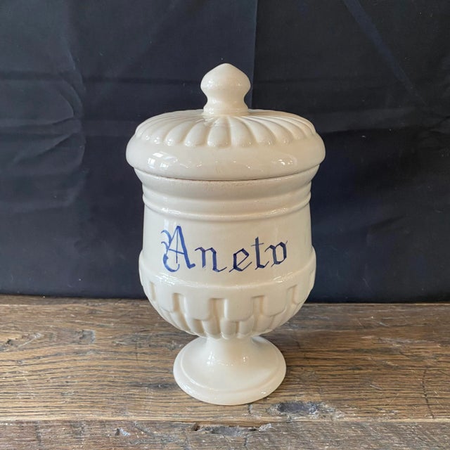 Italian Venetian apothecary jar from the 19th century bought in the South of France. This Italian porcelain apothecary or...