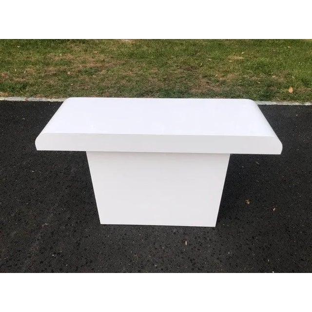 1980's Post Modern White Console Table For Sale - Image 10 of 13
