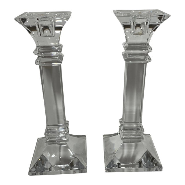 Late 20th Century MArquis by Waterford Candlesticks Set of 2 Chairish