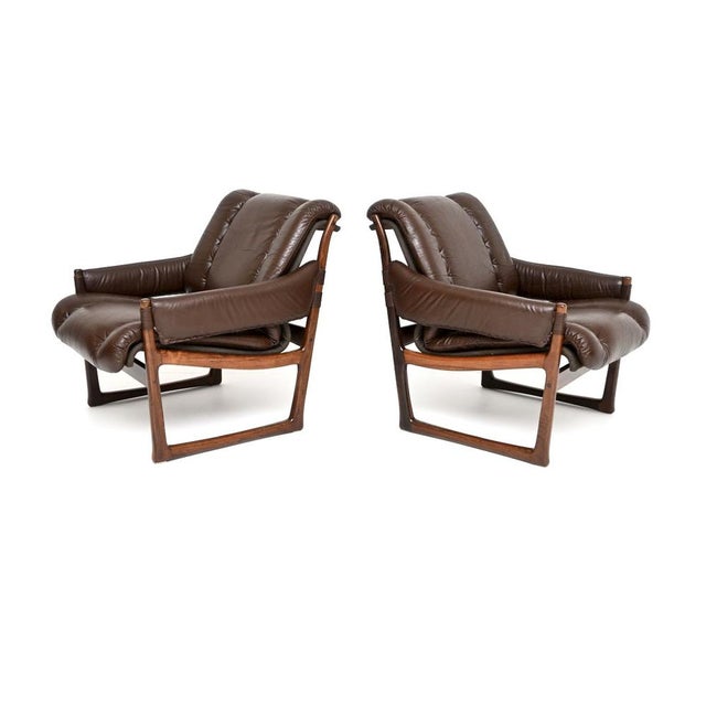 Bruksbo Vintage Armchairs by Torbjorn Afdal for Bruksbo, 1970, Set of 2 For Sale - Image 4 of 11