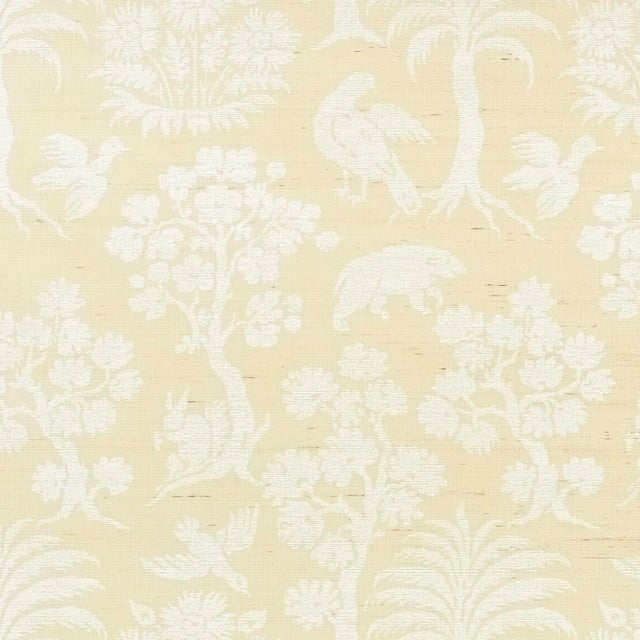 Schumacher Woodland Silhouette Sisal Wallpaper in Ivory For Sale