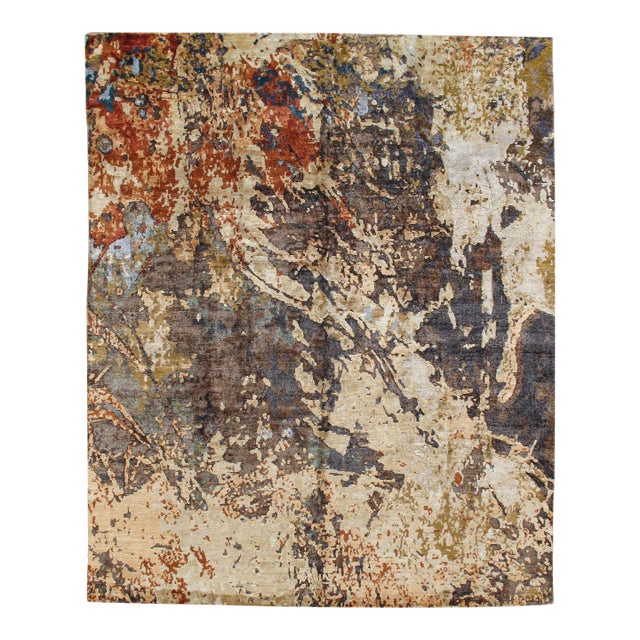 Contemporary Silky Style Hand Woven Rug 7'10 X 9'9 For Sale