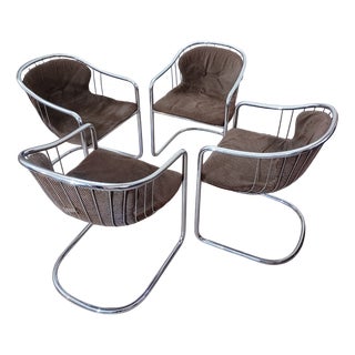 Series S Cantilever Chairs attributed to Gastone Rinaldi for Rima, 1970s, Set of 4 For Sale