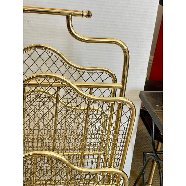 Neoclassical Brass Magazine Rack French, Maison Jansen, Rare C.1920s For Sale - Image 9 of 14