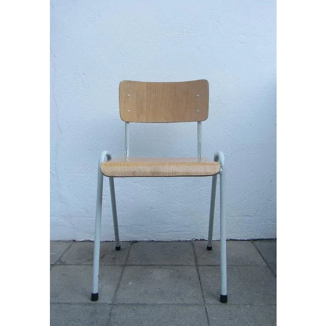 Beige Stackable Industrial Chairs, 1960s, Set of 6 For Sale - Image 8 of 8