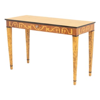 Neoclassical Style Marquetry Console Table For Sale
