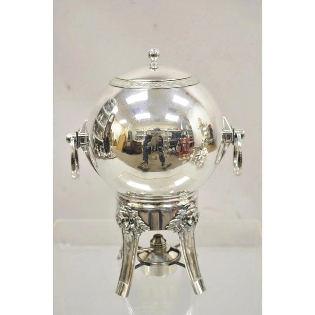 Antique Art Deco Gorham Figural Silver Plated Ball Form Hot Water Samovar For Sale In Philadelphia - Image 6 of 12