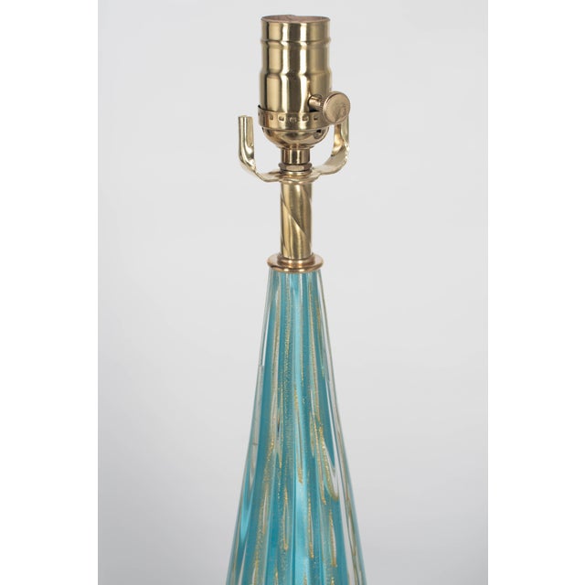 Murano Glass Mid Century Blue Barbini Lamp For Sale - Image 9 of 11