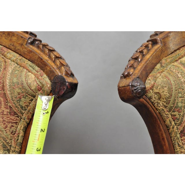 Wood Antique Eastlake Victorian Carved Burl Walnut Parlor Set Sofa & 2 Chairs - 3 PCS For Sale - Image 7 of 18