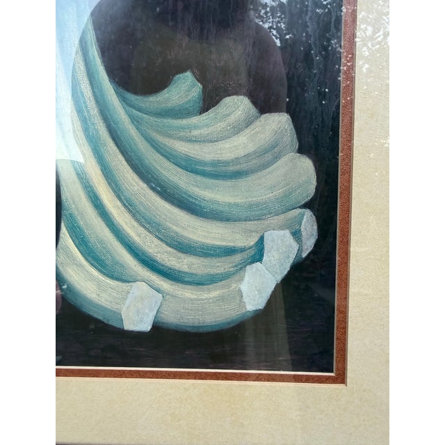 Charming print with impeccable wood frame with glass front