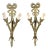 French 19th Century Bronze Two-Light Ribbon-Tied Wall Sconces, Wired - A Pair For Sale