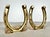 Mid-Century Modern Vintage Brass Horseshoe Bookends For Sale - Image 3 of 7
