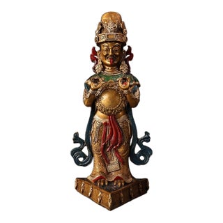 Vintage Gilt Bronze Figure of Zasram, Protector Deity For Sale