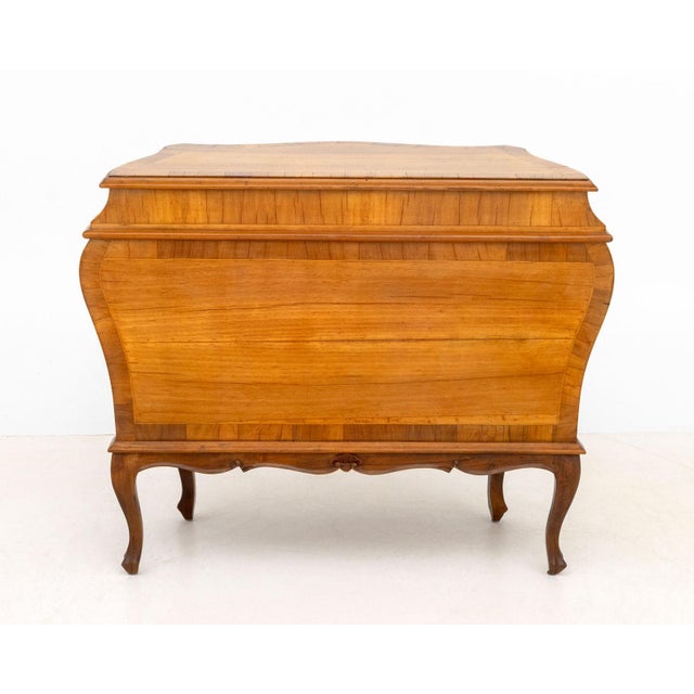 Brown Italian Walnut Bombe Commode For Sale - Image 8 of 8