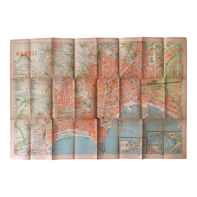 Vintage Map of Naples Italy For Sale