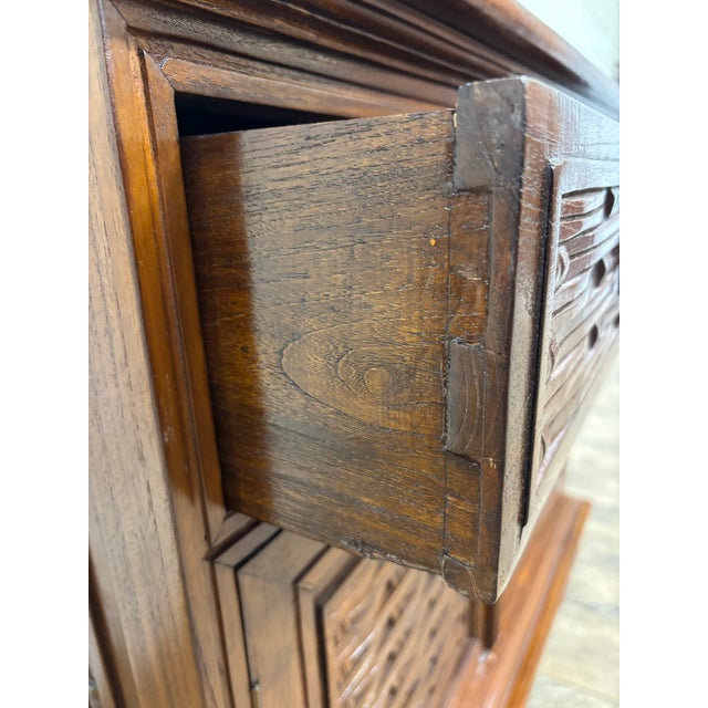 Brown Vintage Indonesian Storage Cabinet For Sale - Image 8 of 12