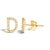 Contemporary 10K Yellow Gold 1/10 Cttw Diamond 'D' Initial Stud Earring For Sale - Image 3 of 5