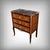 This mahogany and rosewood marquetry commode, crafted in the Transitional style, is distinguished by the subtle harmony...