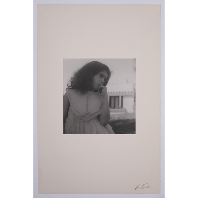 1960s 1960s Edmund Teske Untitled Monochromatic Portrait Photograph of a Young Girl For Sale - Image 5 of 5