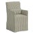 Stoffer Home x Cloth & Company Lindy Slipcover Dining Arm Chair in Jane stripe laurel For Sale
