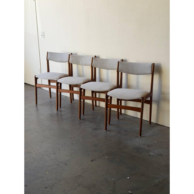 Mid-Century Modern Teak Dining Chairs in Style of Erik Buch Set of 4 Danish Mid Century Modern Scandinavian Vintage 1960s For Sale - Image 3 of 11