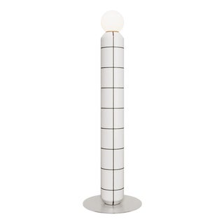 Handcrafted Ceramic and Glass Floor Lamp in White with Black by Svitanok For Sale