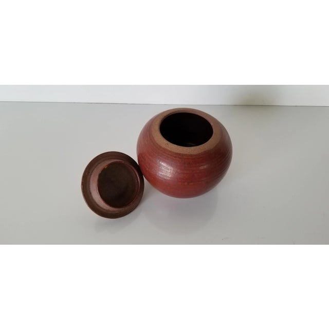 Vintage Apple Shape Art Pottery Jar With Lid/ Sold For Sale In Miami - Image 6 of 10
