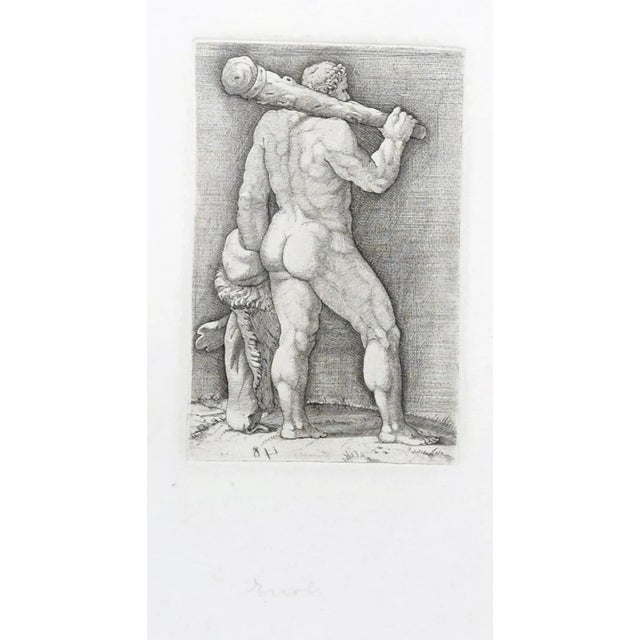 Heracles with the Club - Original Etching by Anonymous Master 17th Century 17th Century For Sale