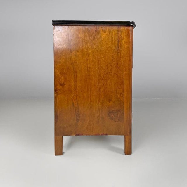 Italian Art Deco Wooden Dresser with Drawers and Transparent Glass Handles, 1940s For Sale - Image 4 of 18