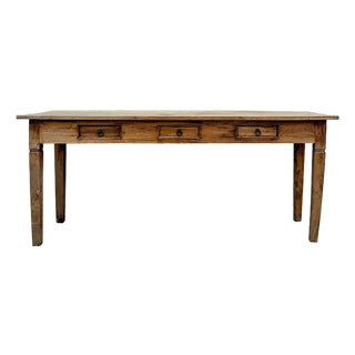 Nadeau Indonesian Solid Wood Antiqued Console Sofa/Entryway Rustic Primitive For Sale