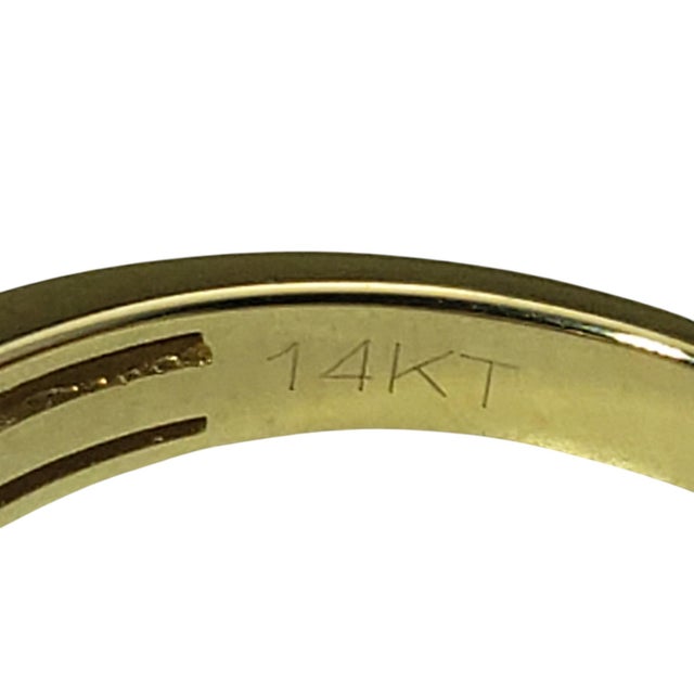 Metal Late 20th Century 14 Karat Yellow Gold Diamond Cluster Halo Ring, Size 7 For Sale - Image 7 of 8