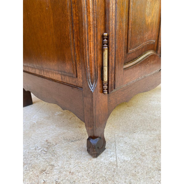 Mid-Century French Walnut Side Table with One Drawer and Double Door, 1950s For Sale - Image 14 of 18