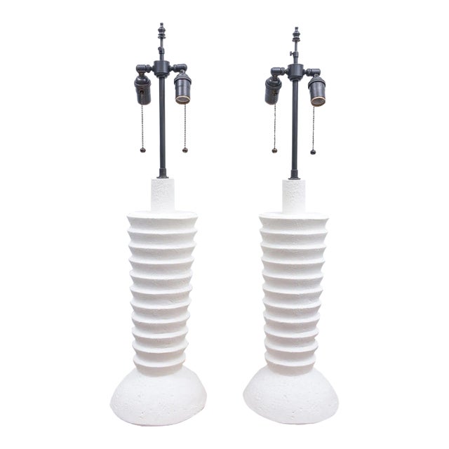 Bespoke Plaster Luc Lamps - a Pair For Sale