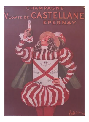 1980's French Champagne Poster, Champagne Vicomte De Castellane Epernay (Reproduction), by Cappiello
